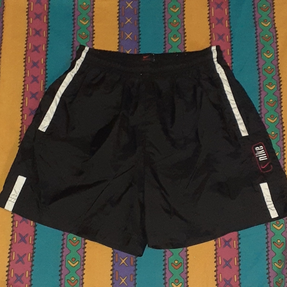 90s Nike Navy Black & White Vintage Swim Trunks Swimming Shorts Board Swoosh